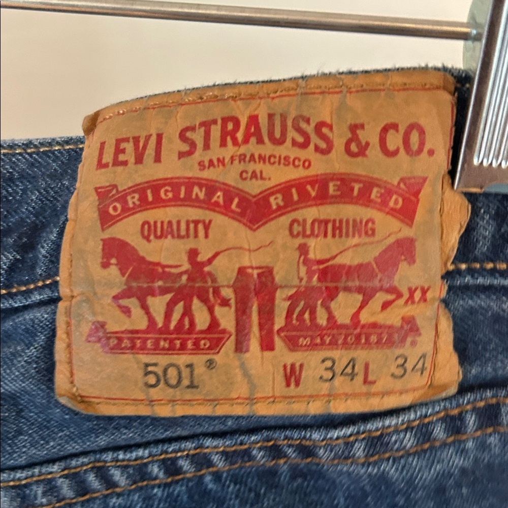 Levi's Men's Straight Blue Jeans - Picture 3 of 4